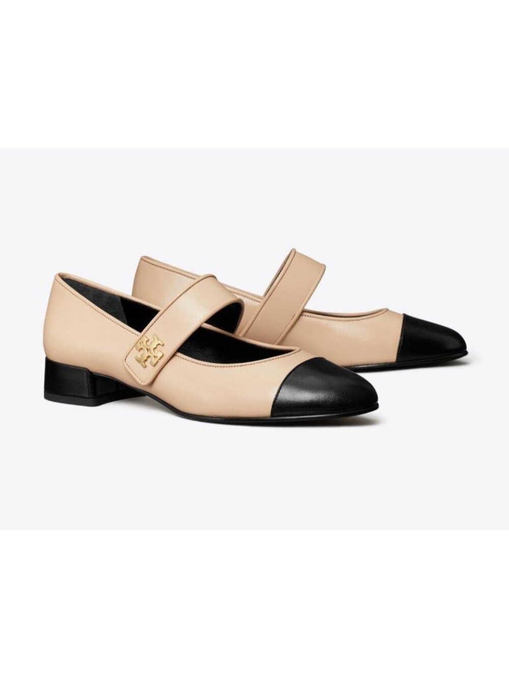 Tory Burch Mary Jane 25MM Women's Size 9.5 Rose Pink/Black Cap Toe Goat Leather